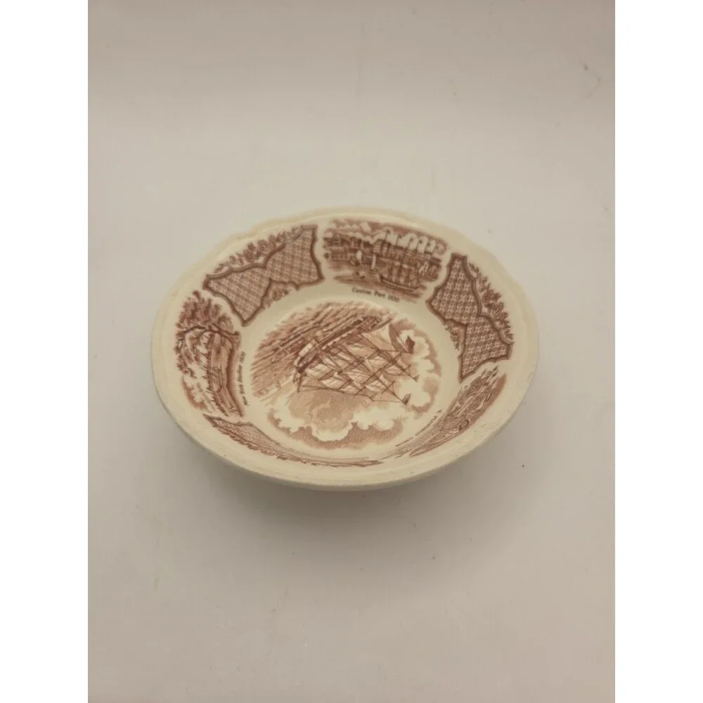 Vintage Alfred Meakin Fair Winds Brown Transferware Fruit Bowl – 5.25″  Stafford